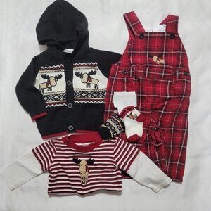 Gymboree Holiday Traditions NWT 3-6 month Overalls & sweater, Used 3-6 Bodysuit